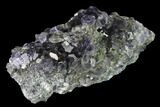Purple Cuboctahedral Fluorite Crystals on Quartz - China #147077-1